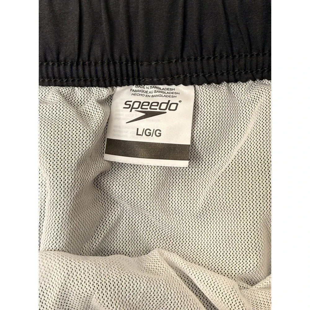 Speedo Men's Size L Gray Mesh‎ Lined Marina Long Volley Swim Trunks Summer New